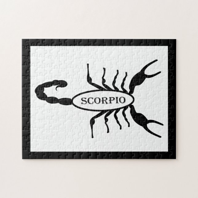 Scorpio Black Scorpion Stjärntecken Pussel (Horisontell)