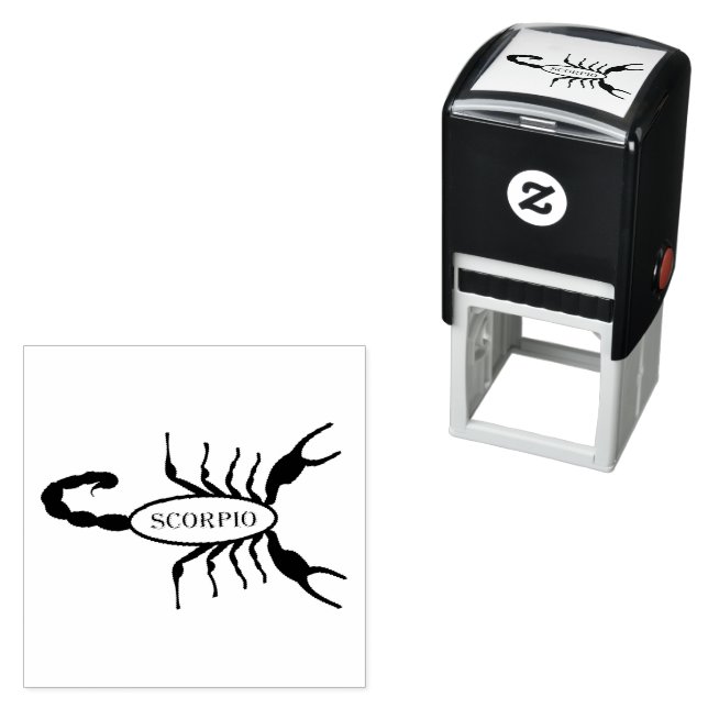 Scorpio Black Scorpion Stjärntecken Självfärgande Stämpel (In Situ)