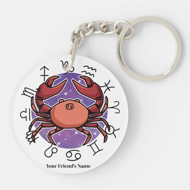 Scorpio & Cancer Zodiac Acrylic Keychain (Baksidan)