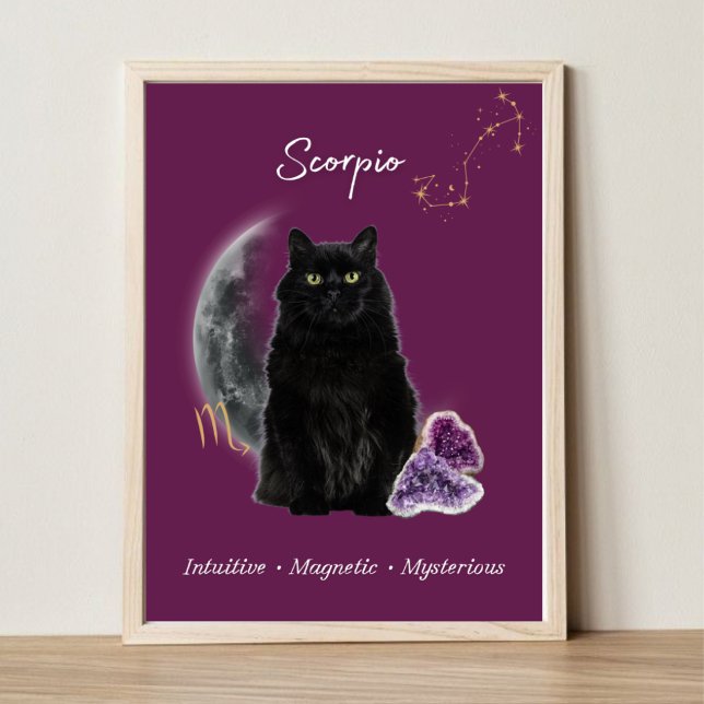 Scorpio Cat Art Print, Zodiac Cat Poster (Skapare uppladdad)