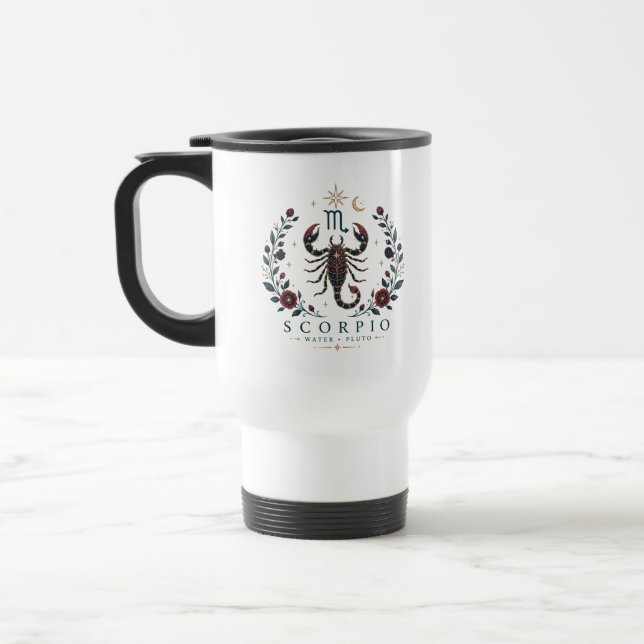 Scorpio Celestial Skorpion Blommig Zodiak Resemugg (Vänster)
