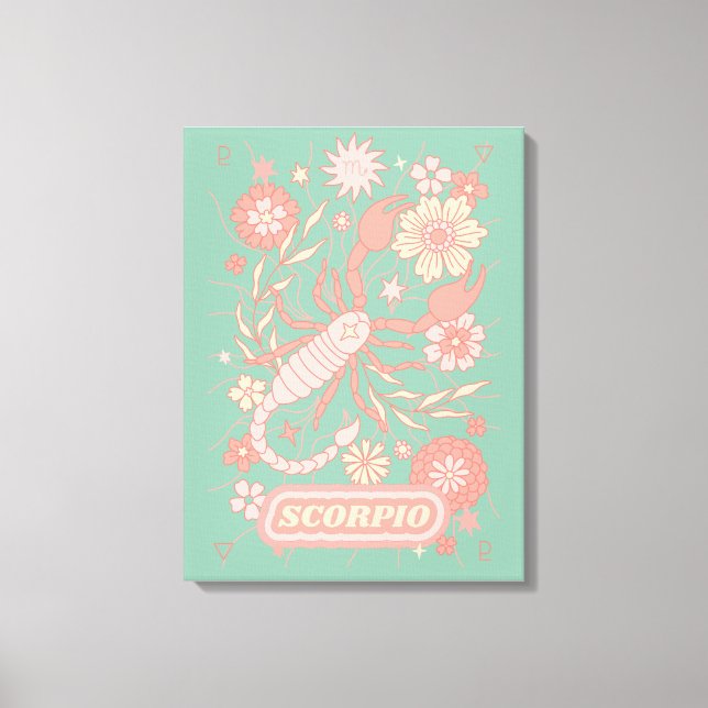 Scorpio Celestial Zodiac Pastel Dreams Wall Arts Canvastryck (Framsida)