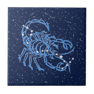 Scorpio Constellation and Sol Sign with Stars Kakelplatta