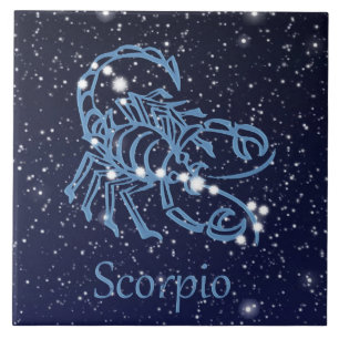 Scorpio Constellation and Zodiac Sign med stjärno Kakelplatta