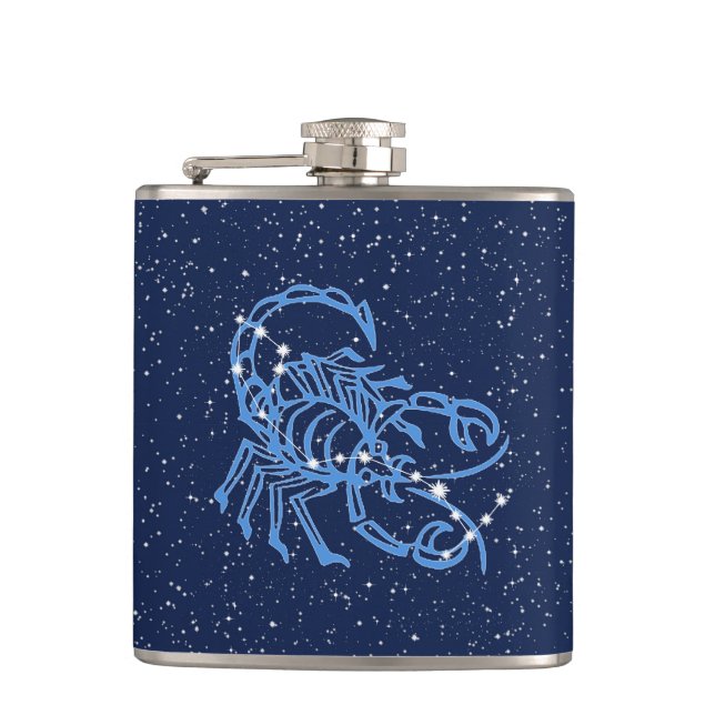 Scorpio Constellation and Zodiac Sign med stjärnor Fickplunta (Framsidan)