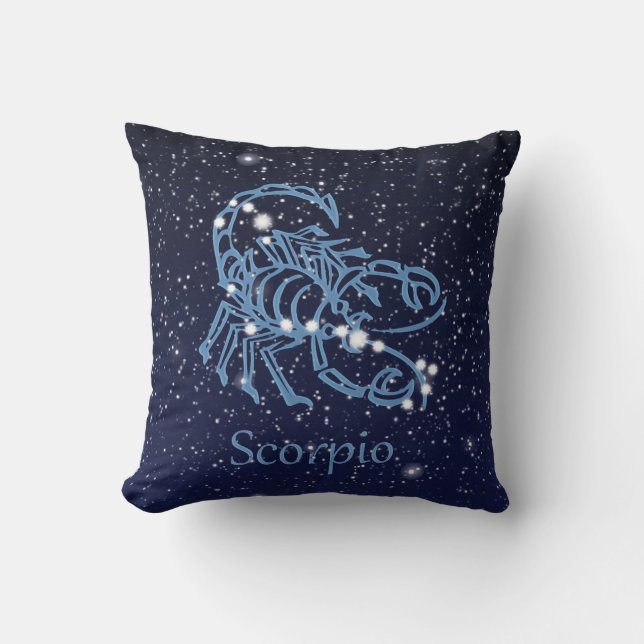 Scorpio Constellation and Zodiac Sign med stjärnor Kudde (Framsida)