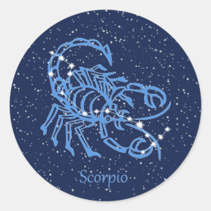 Scorpio Constellation and Zodiac Sign med stjärnor Runt Klistermärke
