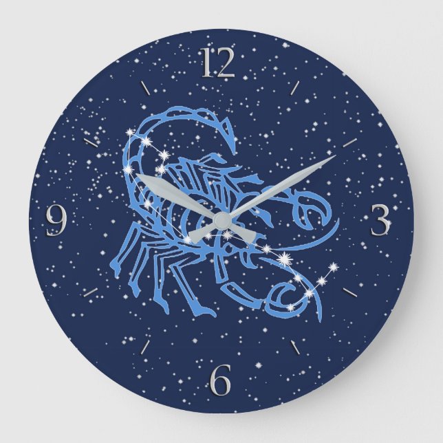 Scorpio Constellation and Zodiac Sign med stjärnor Stor Klocka (Framsida)