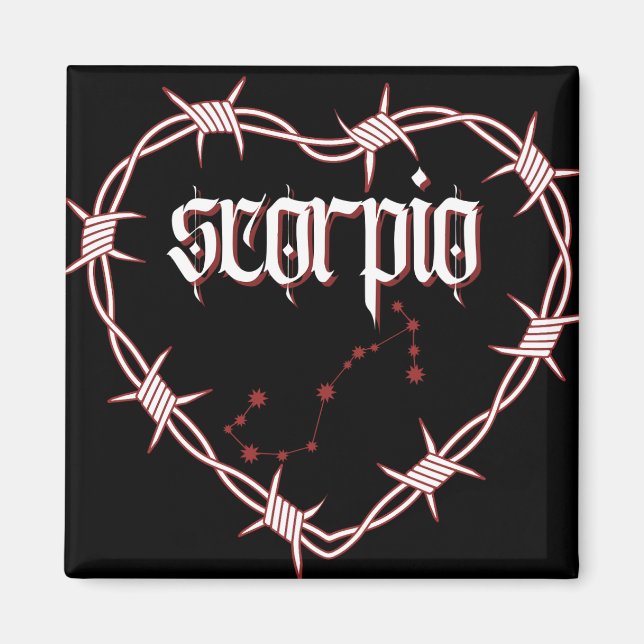 Scorpio Constellation Gothic Aesthetic Barbed Wire Magnet (Framsidan)