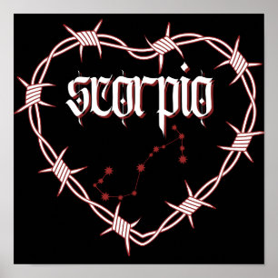 Scorpio Constellation Gothic Mörk Celestial Art Poster