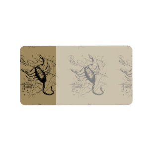 Scorpio Constellation Hevelius 1690 Decor Adressetikett