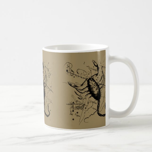 Scorpio Constellation Hevelius 1690 Engraving Kaffemugg (Höger)