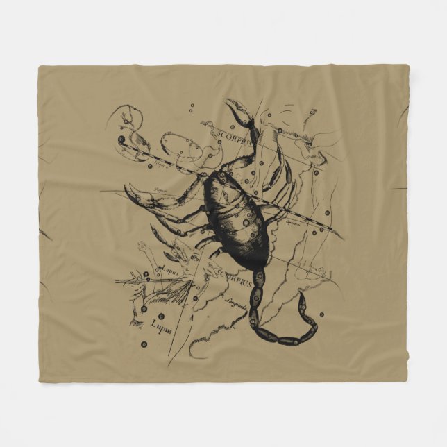 Scorpio Constellation Hevelius 1690 okt23 -nov 21 Fleecefilt (Framsidan (Horisontell))