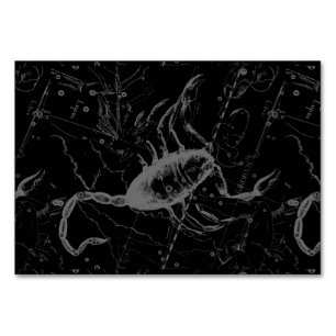 Scorpio Constellation Hevelius 1690 on Black Bordsnummer