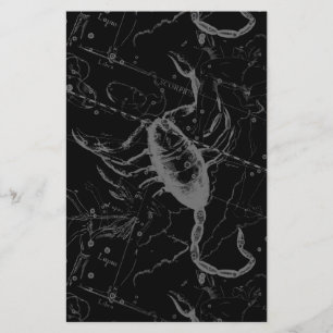 Scorpio Constellation Hevelius 1690 on Black Brevpapper