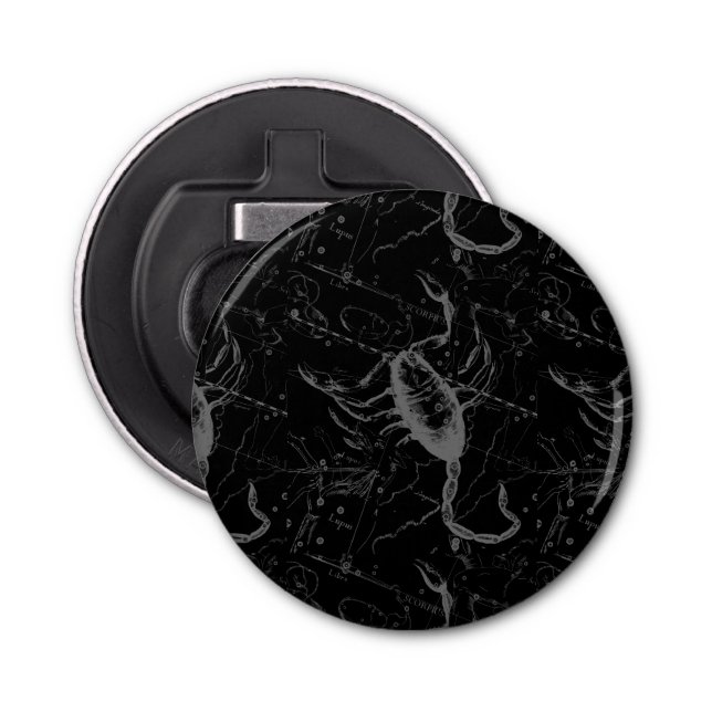Scorpio Constellation Hevelius 1690 on Black Flasköppnare (Framsidan)