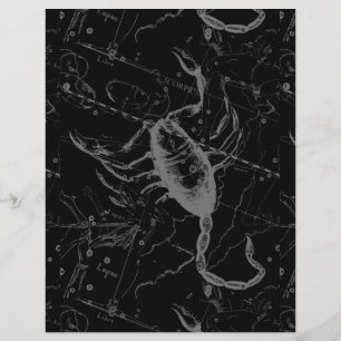 Scorpio Constellation Hevelius 1690 on Black Reklamblad