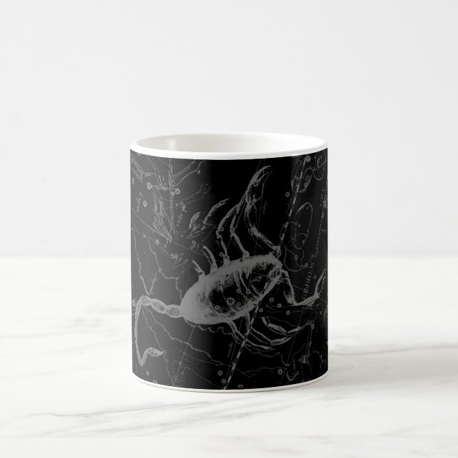 Scorpio Constellation Hevelius circa 1690 on Black Kaffemugg (Center)