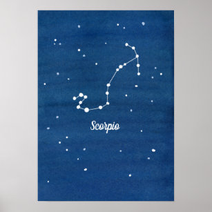 Scorpio Constellation Night Himlar Poster