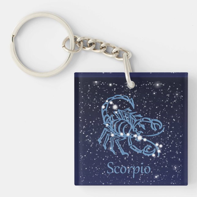 Scorpio Constellation & Zodiac-tecken med stjärnor (Framsidan)