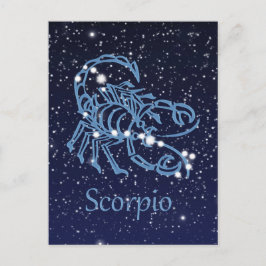 Scorpio Constellation & Zodiac-tecken med stjärnor Vykort