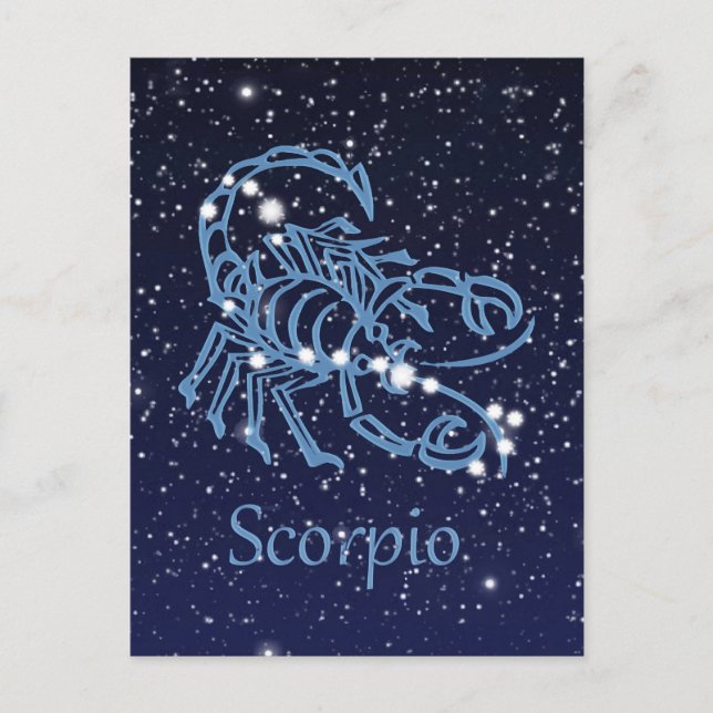 Scorpio Constellation & Zodiac-tecken med stjärnor Vykort (Framsida)