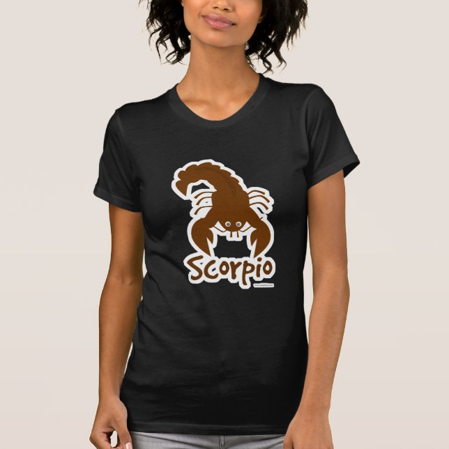 Scorpio Cute Astrology Tecknad Sign Scorpion Tee Shirt (Framsida)