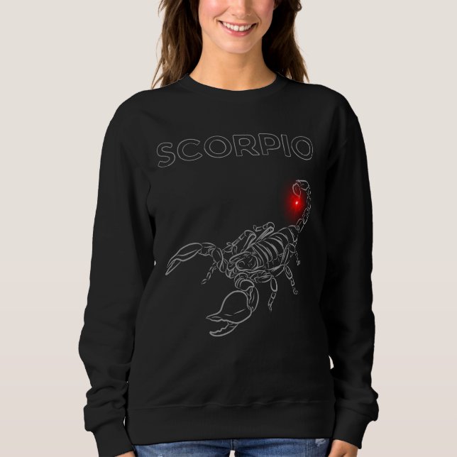 Scorpio Dark Astrology | Minimal Occult Zodiac T Shirt (Framsida)