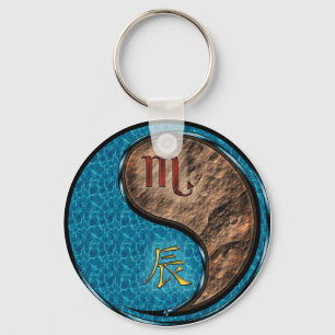 Scorpio & Earth Dragon Nyckelring