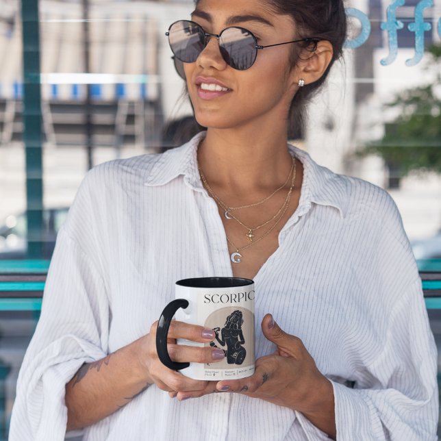 Scorpio Feminine Zodiac Design Brown Black 15 OZ Mugg (Skapare uppladdad)