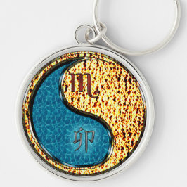 Scorpio & Fire Rabbit Rund Silverfärgad Nyckelring