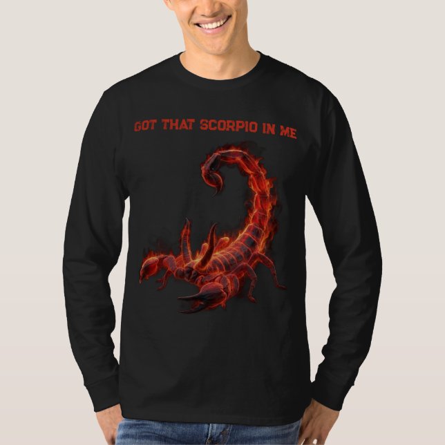 Scorpio födelsedagspresent | Zodiak | Eldig Skorpi T Shirt (Framsida)