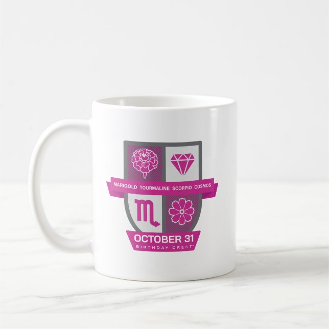Scorpio Födelsedagsvapen™ för 24-31 Oktober Mugg (Vänster)