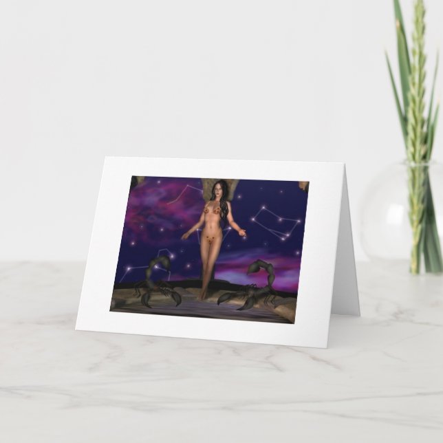 Scorpio för Zodiacgrattis på födelsedagen~ Kort (Framsida)