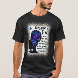 Scorpio Girl Birthday Leopard blekt för svart W T Shirt