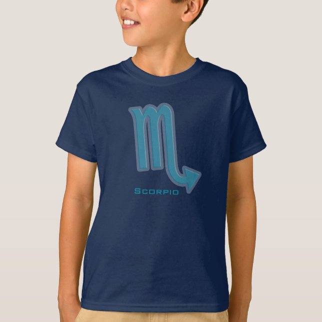 "Scorpio" grafik med vatten tecken på zodiakungar  Tee Shirt (Framsida)