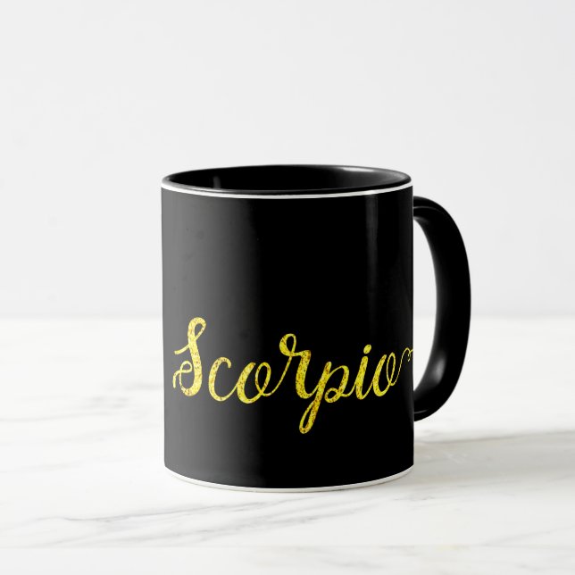 Scorpio Guld Lettering Mugg (Framsida höger)