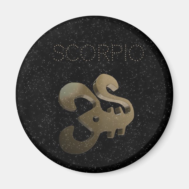 Scorpio gyllene tecken magnet (Framsidan)