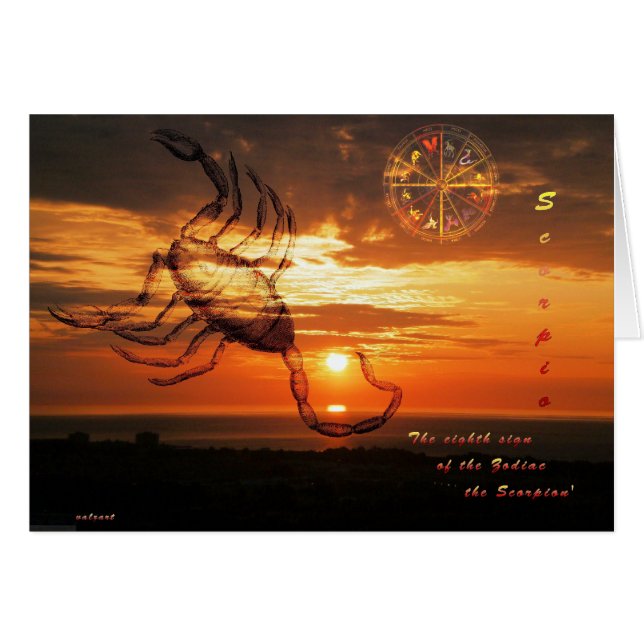 scorpio hälsningskort (Framsidan Horizontal)