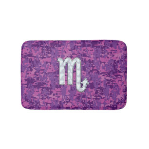 Scorpio Horoscope-tecken på Rosa Digital Camo Badrumsmatta