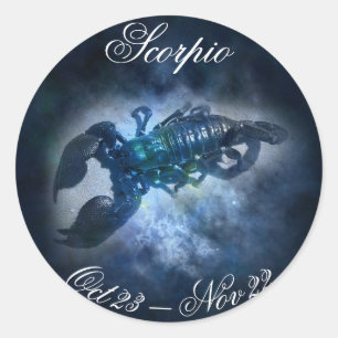 Scorpio Horoscope Zodiac Astrology-skyltmärke Runt Klistermärke