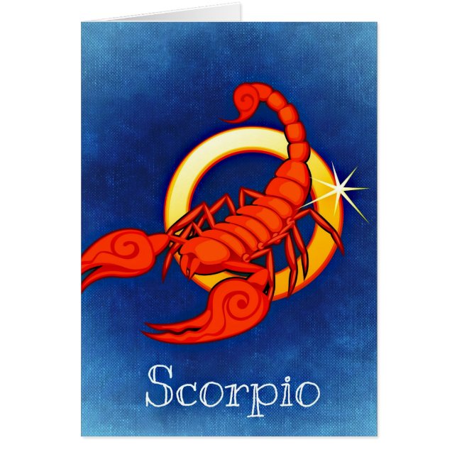 Scorpio i blått gratulationskort hälsningskort (Framsidan)