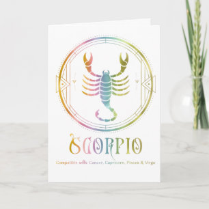Scorpio-kompatibilitetskort för födelsedagshälsnin kort