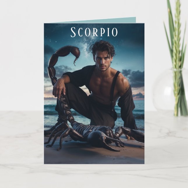 Scorpio Male Birthday Card Helgkort (Framsida)