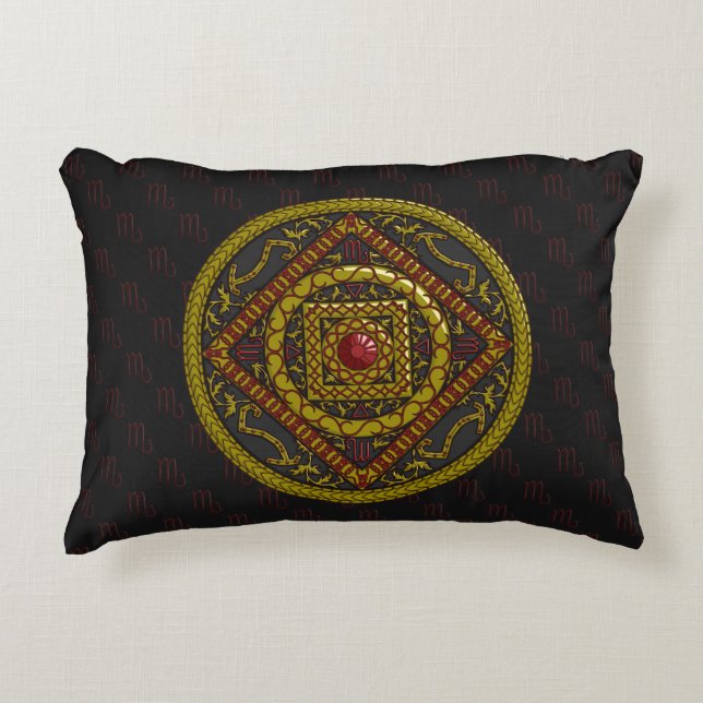 Scorpio Mandala accent Pillow Prydnadskudde (Framsidan)