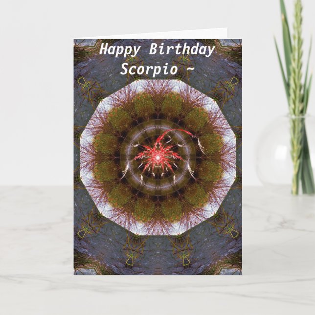 Scorpio Mandala-födelsedagskort Kort (Framsida)