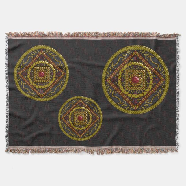 Scorpio Mandala Kastfilt Filt (Framsidan)