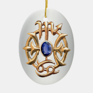 Scorpio och Pisces Medallion Julgransprydnad Keramik
