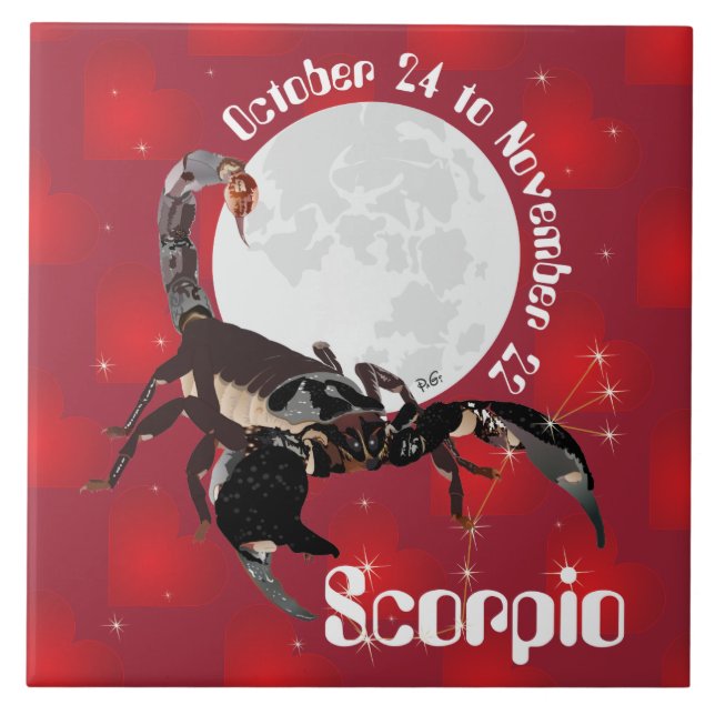 Scorpio October 24 to November 22 Tile Kakelplatta (Framsidan)