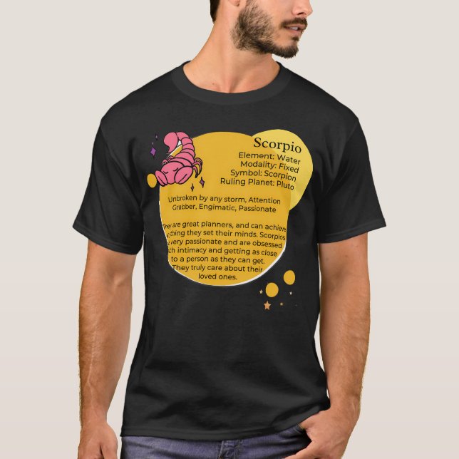 Scorpio Personality Traits - Scorpio Horoscope Zod T Shirt (Framsida)